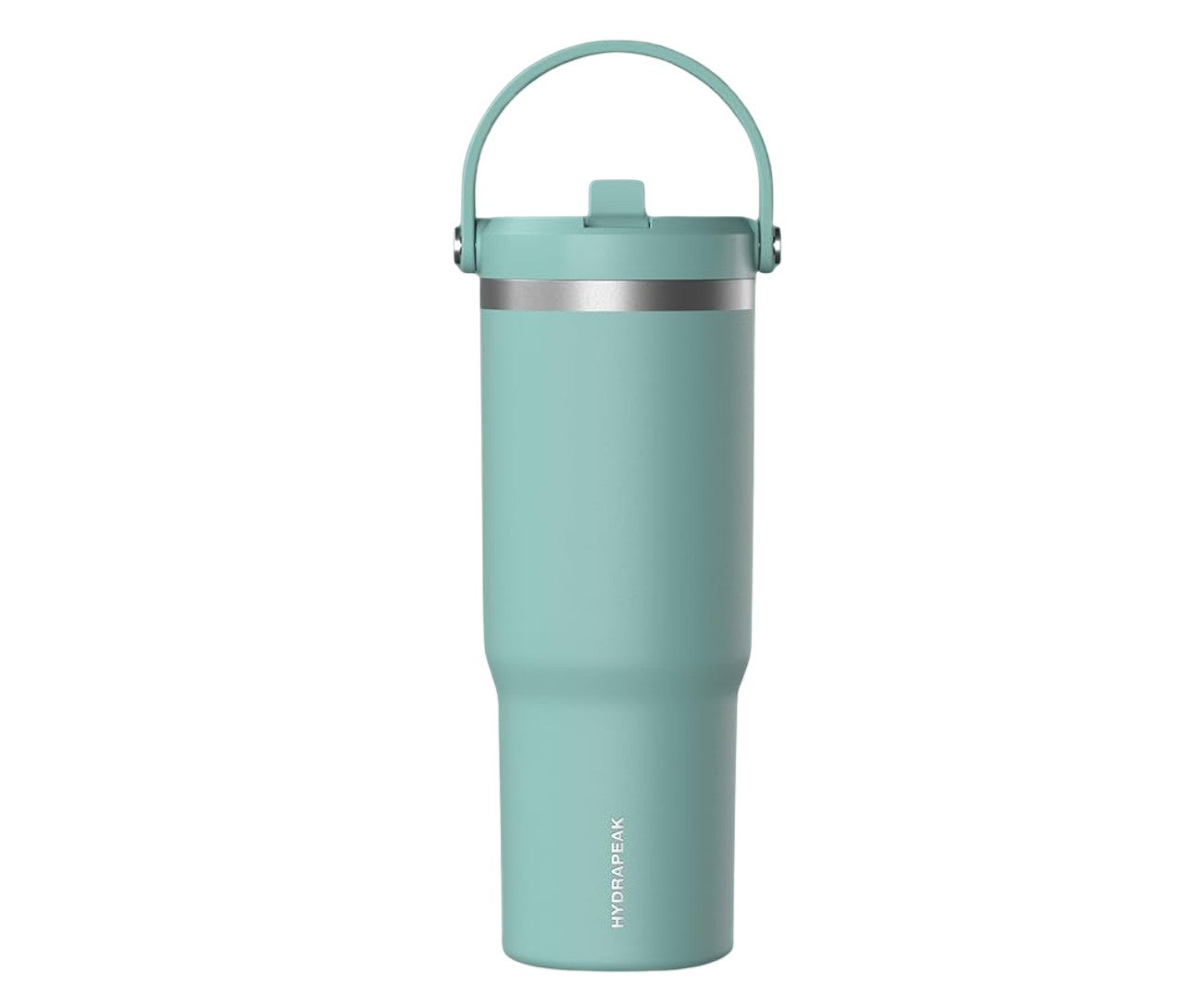 Boringerfun.is Hydrapeak Nomad 946ml stainless steel insulated water bottle in mint green with a carry handle lid